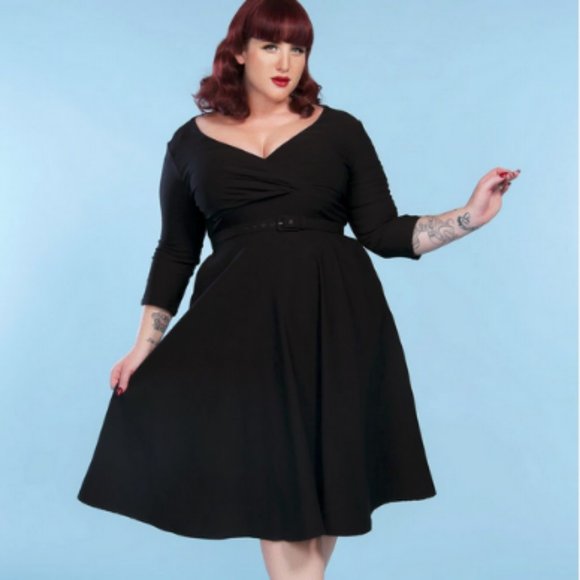 Pinup Couture Dresses & Skirts - Pinup Girl Clothing - XL Black Ering Swing Dress